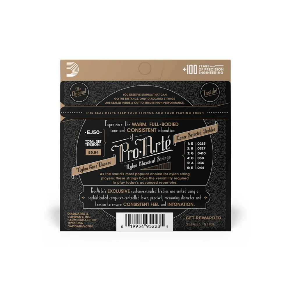3-set-de-cuerdas-clasicas-daddario-ej50-pro-arte-nylon-negro-tension-alta-1113126 Cuerdas Guitarra Clásicas Daddario EJ50