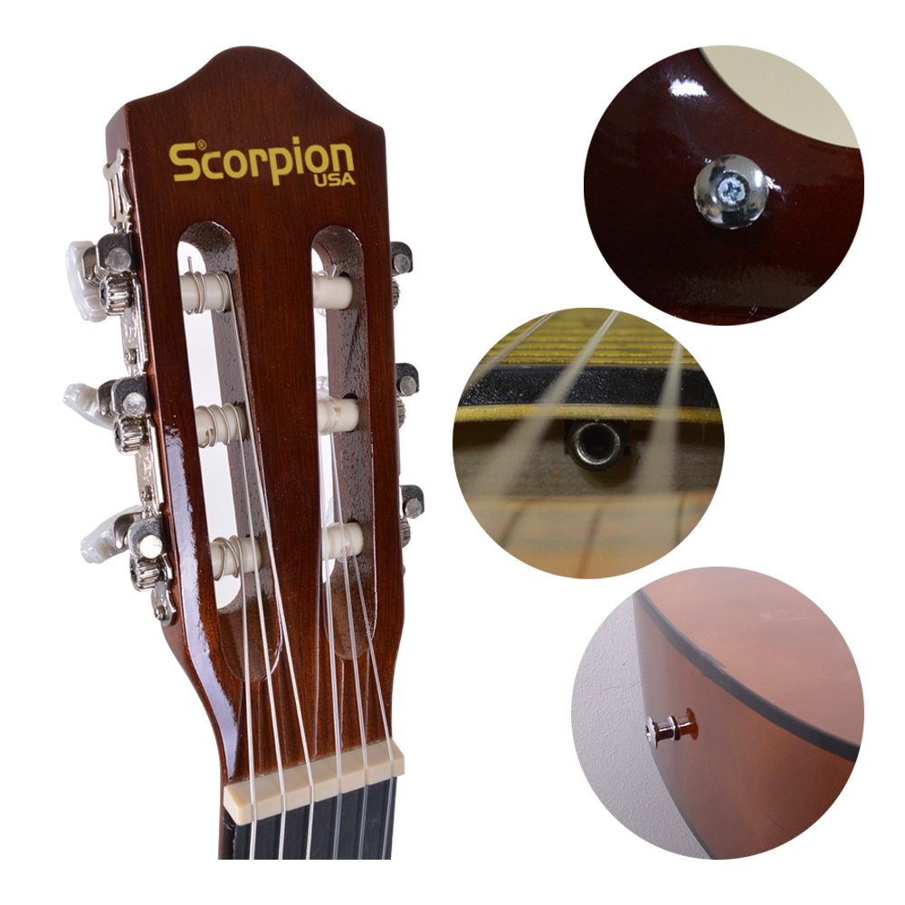 3_67ec1ec5f34c1 Guitarra Clásica 39 Scorpion C.Nylon SCG-030DB + Alma Habano