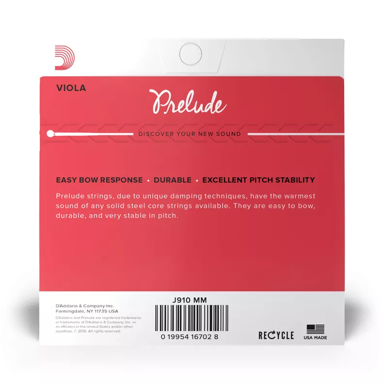 Cuerdas Para Viola Daddario Prelude J910 15"-16"