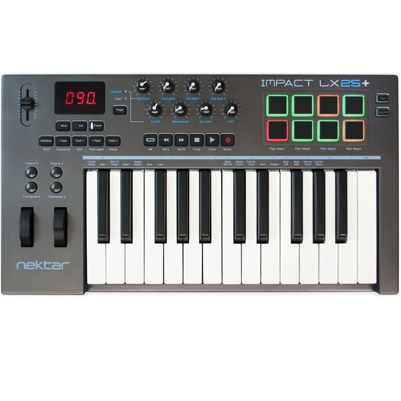 Teclado Controlador Midi Nektar LX25PLUS Usb 25 Teclas