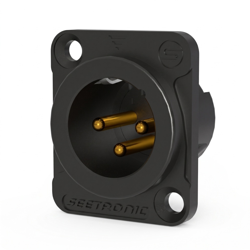Conector XLR Macho de Chasis Seetronic MJ3F2C-BG 3 Pines