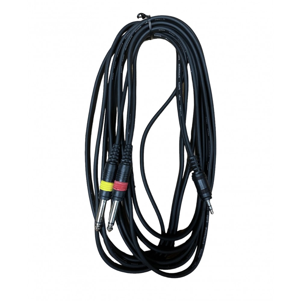 Cable Miniplug estereo a dos plug ¼ mono 10 MTRS PRODB