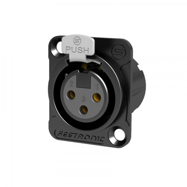 MK3F2C-BG-1000x1000-1.jpg Conector Seetronic Mk3f2c-Bg XLR Hembra Panel Cuadrado Negro