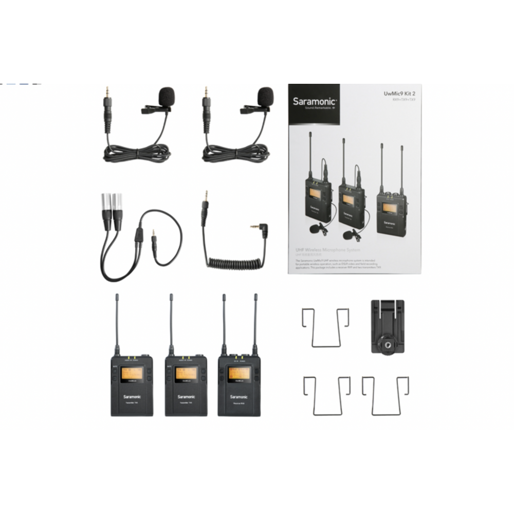 UwMic920Kit2201-1000x1000w.png Pack lavalier inalámbrico PORTABLE UHF SARAMONIC UWMIC9 KIT2