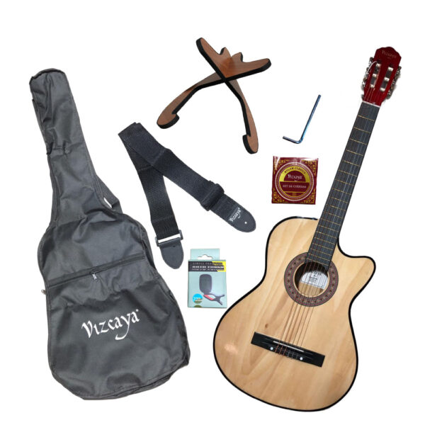 Vizcaya-Seba.jpg Pack Guitarra Acústica (bag+strap+stand+tuner+string Set) Vizcaya CGP-WN