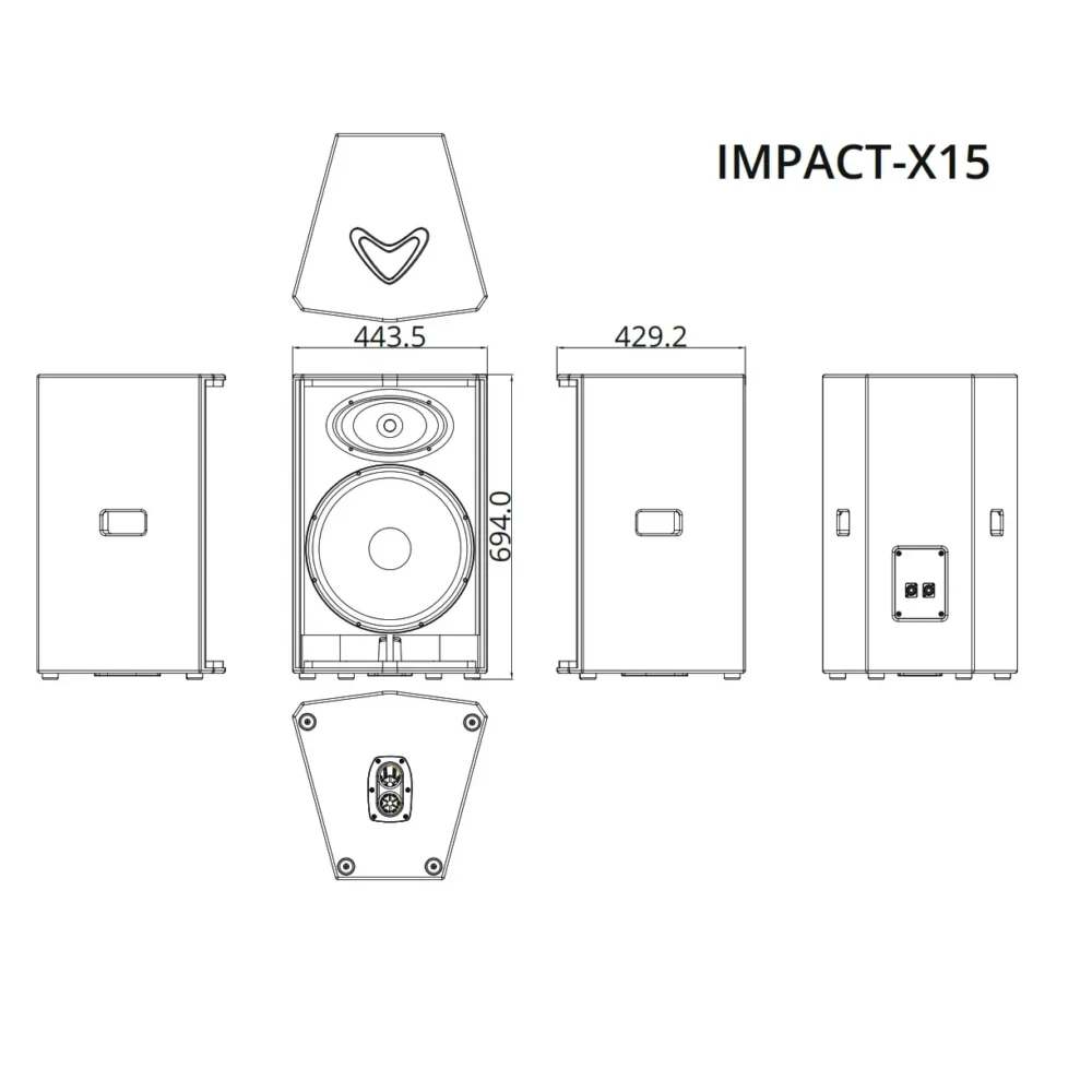 Caja Pasiva 15" 350W Wharfedale IMPACT-X15 BK - vista 4