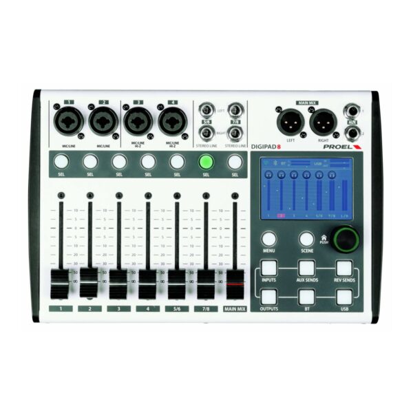 Mezclador Digital Proel DIGIPAD8 con Bluetooth
